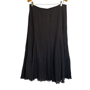 Ruby Rd Black Tiered Midi Broom Skirt Witchy Crinkle Whimsygoth Plus Size 16